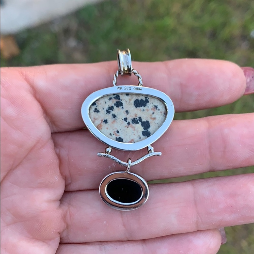 Whitney Kelly Sterling Dalmatian Jasper Pendant - Picture 3 of 16